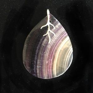 Rainbow Fluorite Teardrop on Sterling Bail - about 1.5” long.  Lovely.